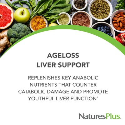 Natures Plus AgeLoss Liver Support - 90 Capsules - with Artichoke, Milk Thistle &amp; Choline - Vegetarian, Gluten Free - 30 Servings