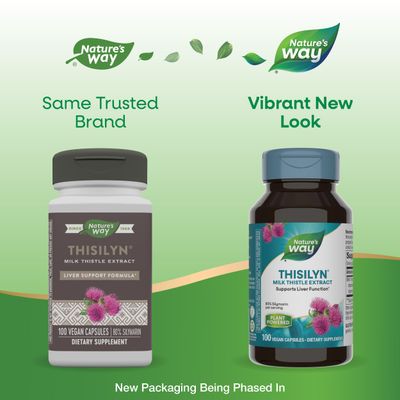 Nature's Way Thisilyn with Standardized Milk Thistle Extract, Supports Liver Function*, Silymarin, Vegan, 100 Capsules (Packaging May Vary)