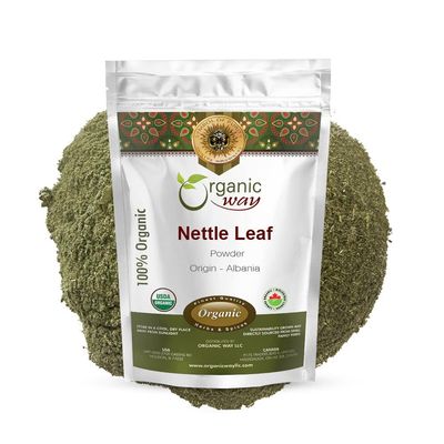 Organic Way Nettle Leaf Powder (Urtica dioica) - Herbal Tea | Organic &amp; Kosher Certified | Raw, Vegan, Non GMO &amp; Gluten Free | USDA Certified | Origin - Albania (1LBS / 16Oz)
