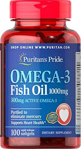 Puritan&#39;s Pride Omega-3 Fish Oil 1000 Mg, 100 Count