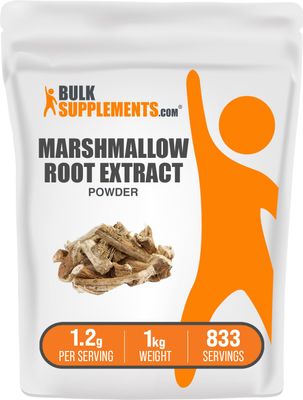 BulkSupplements.com Marshmallow Root Extract Powder - Marshmallow Root Supplement, Marshmallow Extract - Herbal Supplement, Gluten Free, 1200mg per Serving, 1kg (2.2 lbs) (Pack of 1)