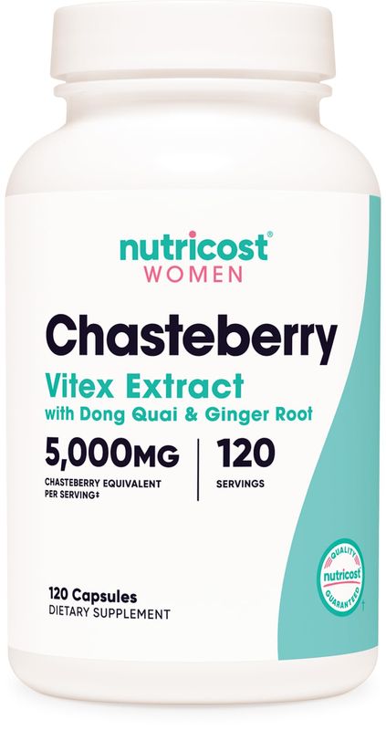 Nutricost Chasteberry Supplement for Women 120 Capsules, 5000mg Chasteberry Equivalent Per Serving, with Dong Quai and Ginger Root Extract, Vegetarian, Gluten Free and Non-GMO