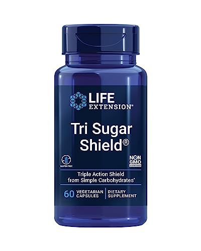 Life Extension Tri Sugar Shield - Promote Healthy Glucose Metabolism - Sorghum Bran, White Mulberry and Phloridzin Apple Extract - Gluten Free, Non-GOM, Vegetarian - 60 Capsules