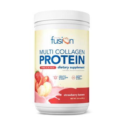 Bariatric Fusion Strawberry Banana Multi Collagen Protein Powder | Plus Joint Support Complex of MSM and Glucosamine | Dairy, Gluten &amp; Soy Free | Non-GMO | 30 Servings