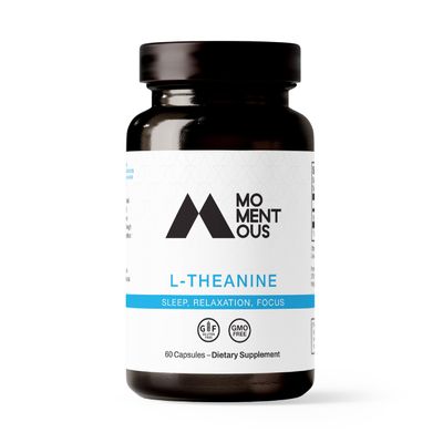 Momentous L-Theanine Supplement - 200mg Capsules to Promote Relaxation and Focus - NSF Certified, GMO-Free, Gluten Free, 60 Servings