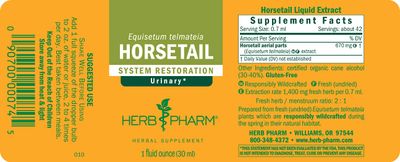 Herb Pharm Horsetail Liquid Extract for Urinary System Support - 1 Ounce