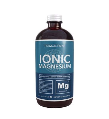 Liquid Magnesium | 8 oz - Ionic Magnesium Chloride, Highest &amp; Fastest Absorption - Calm Mood, Sleep, Muscle Cramps &amp; Spasms, Natural Laxative - Vegan, Glass Bottle (96 Servings)