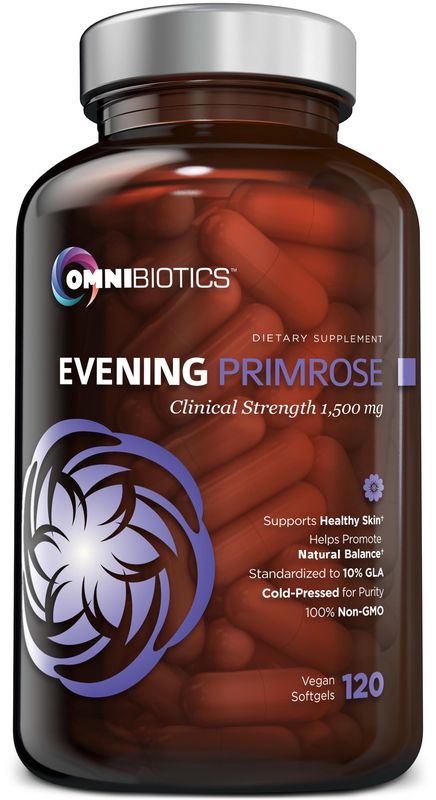 Organic Evening Primrose Oil | Clinical Strength 1,500 mg | 10% GLA | Cold-Pressed, Non-GMO | Natural Balance for Women | 120 Vegan softgel Capsules