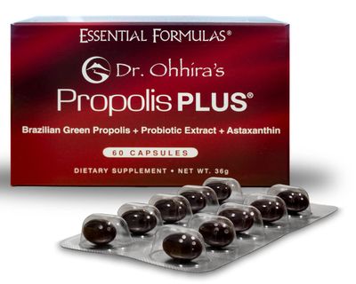 Dr. Ohhira&#39;s Propolis Plus 60 Capsules with Brazilian Green Propolis, Probiotic Extract and Astaxanthin
