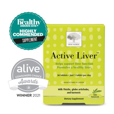 NEW NORDIC Active Liver, Daily Liver Supplement, Milk Thistle, Artichoke &amp; Turmeric, for Men and Women, 30 Count (Pack of 1)