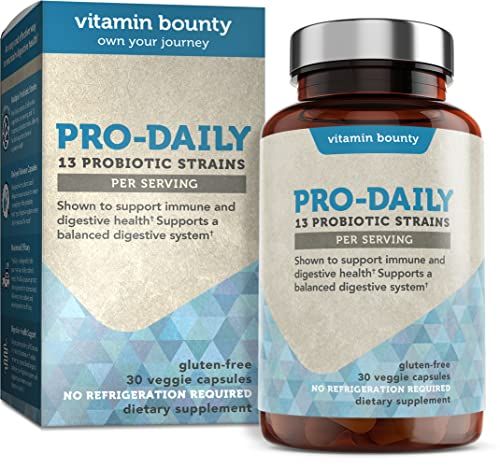 Vitamin Bounty Pro-Daily Probiotic - 13 Probiotic Strains, Gut Health, Digestive Health, Including Lactobacillus Acidophilus, Probiotic for Women and Men (Pro-Daily Probiotic)