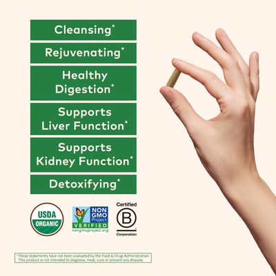 Organic India Liver and Kidney Cleanse Detox Repair - Herbal Supplement - Cleanse &amp; Rejuvenate, Supports Healthy Liver &amp; Kidney Function, Vegan, USDA Certified Organic, Non-GMO - 180 Capsules