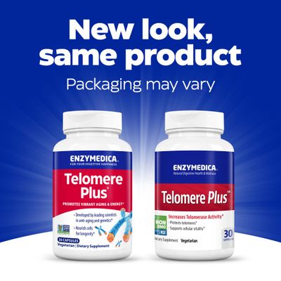 Enzymedica, Telomere Plus, Enzyme Support for Cellular Health, 30 Capsules