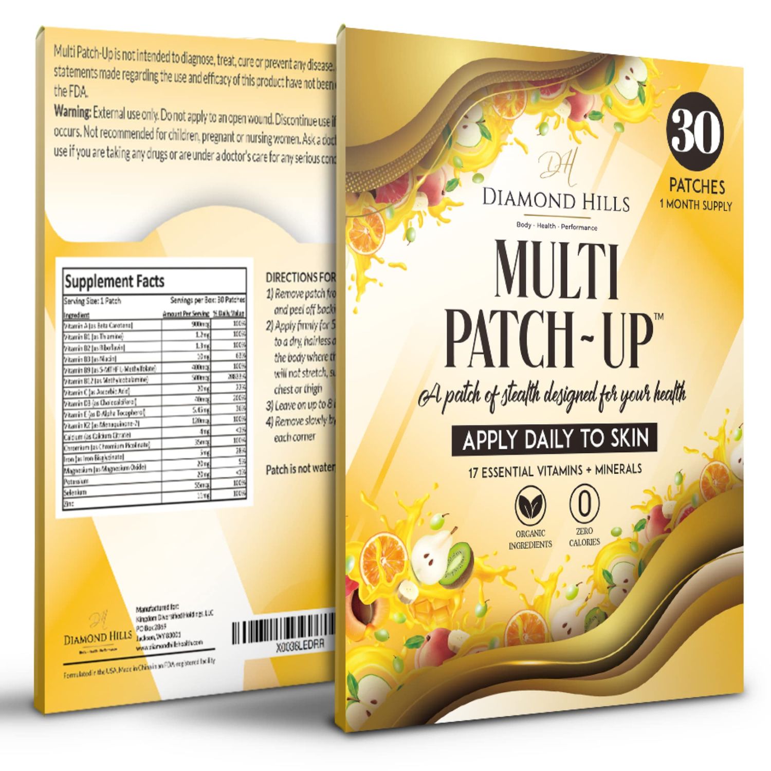 Diamond Hills Multi Patch-Up - 30ct Daily Patches - No Calories &amp; Sugar Free
