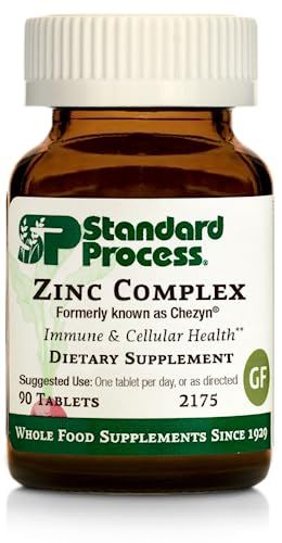 Standard Process Zinc Complex - Immune Support, Thyroid Support, Cognitive Health, and Blood Health Support with Iron, Zinc, and Copper - 90 Tablets