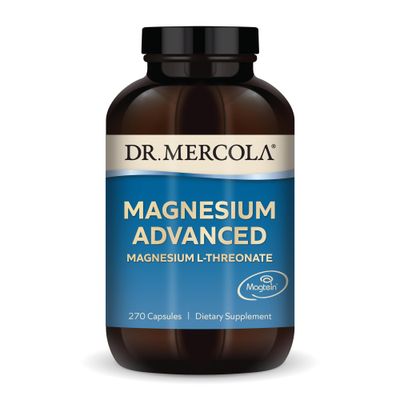 Dr. Mercola Magnesium Advanced, 90 Servings (270 Capsules), Dietary Supplement, Magnesium L-Threonate, Non-GMO