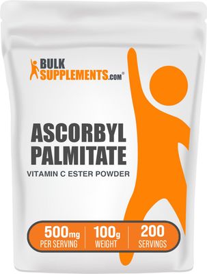 BulkSupplements.com Ascorbyl Palmitate Powder - Vitamin C Ester, Ascorbyl Palmitate 500mg - Vitamin C Supplement, Gluten Free, 500mg per Serving, 100g (3.5 oz) (Pack of 1)