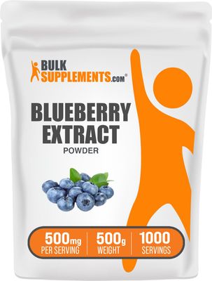 BulkSupplements.com Blueberry Extract Powder - Blueberry Extract Supplement, Wild Blueberry Extract - Vegan &amp; Gluten Free, 500mg per Serving, 500g (1.1 lbs) (Pack of 1)