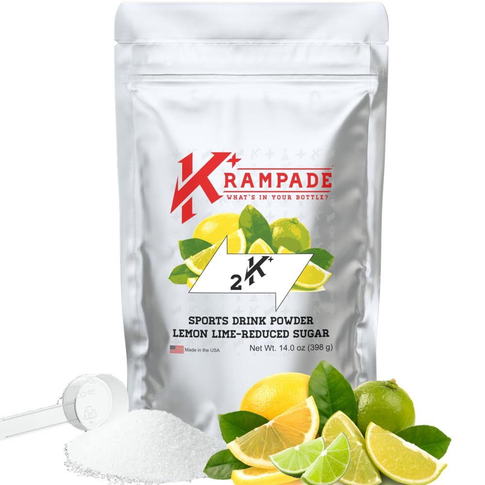 Krampade Electrolytes Powder Potassium Supplement - 2000 mg K+, &gt;2X More Than Coconut Water | Cramp Relief and Prevention | Hydration Powder