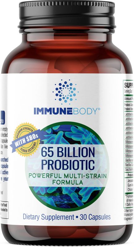 ImmuneBody - Ultimate Digestive Health Probiotic - 65 Billion CFU, 13 Probiotic Strains, SBOs, Prebiotic | Immune Support | Men &amp; Women | Digestive Health Probiotics | Gut Health - 30 Capsules