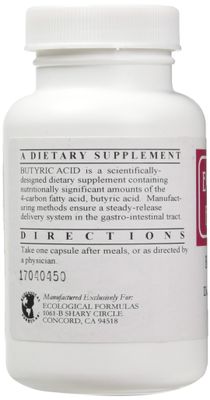 Ecological Formulas Calcium Magnesium Butyrate (Btyric Acid), Supports Gut Health. 1-Pack, Cream, 90 Capsules