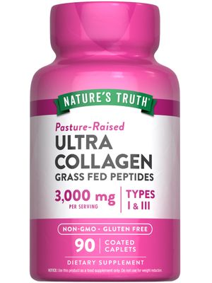 Nature&#39;s Truth Collagen Peptides | 90 Caplets | Type 1 and 3 with Vitamin C | Grass Fed, Non-GMO and Gluten Free Pill Supplement