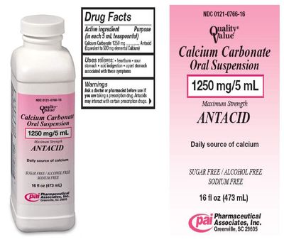 Calcium Carbonate Oral Suspension 1250mg/5 ml - 16 Oz.