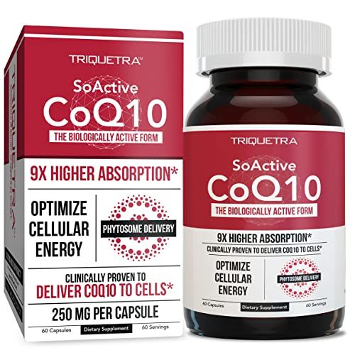 SoActive CoQ10 250 mg: CoQ10 Phytosome with up to 9X Higher Absorption - Proven Cellular Delivery - Supports Cellular Energy Production (60 Capsules)