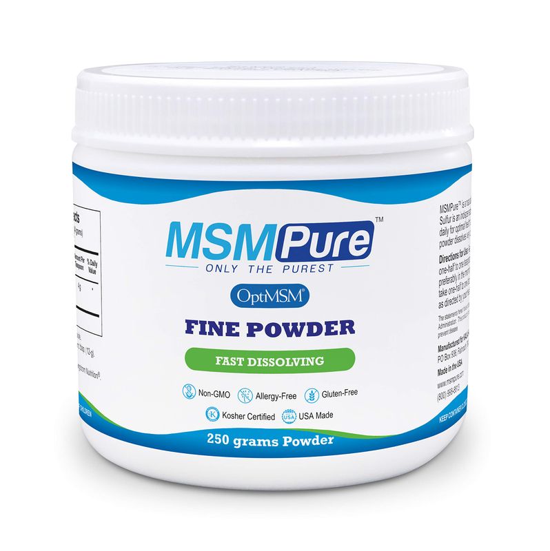 KALA HEALTH MSMPure Fine MSM Powder Crystals - Organic Sulfur for Joint Flexibility, Skin Appearance, and Hair &amp; Nail Support - 8.8 oz, USA Made, Distilled Flakes