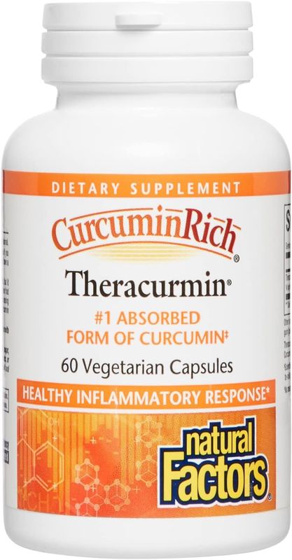 Natural Factors, CurcuminRich Theracurmin, 30 mg, Formulated for Superior Absorption, 60 Count (Pack of 1)