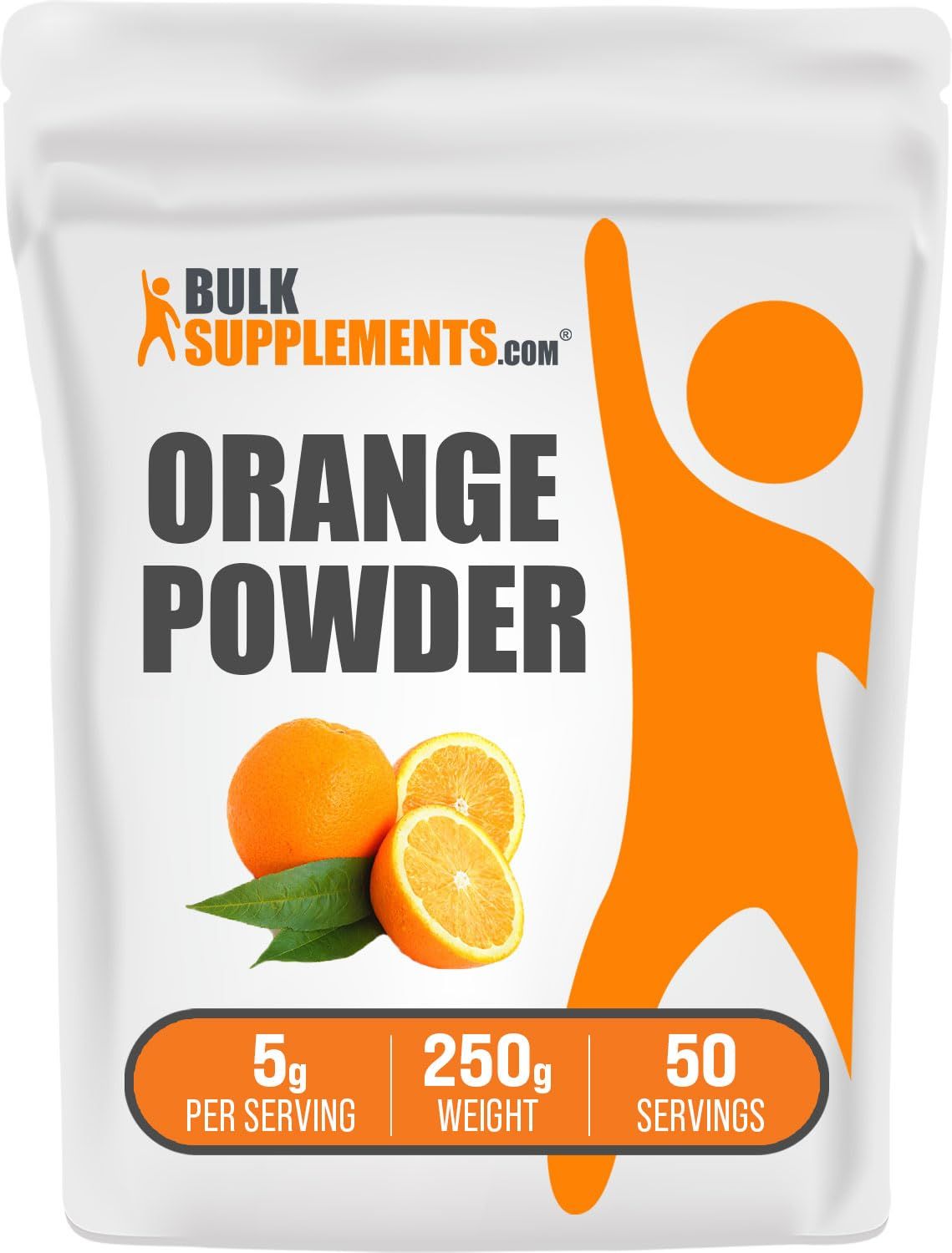 BulkSupplements.com Orange Powder - Orange Fruit Powder, Orange Supplement Powder - Nutrient-Rich Flavoring, Gluten Free, 5g per Serving, 250g (8.8 oz) (Pack of 1)