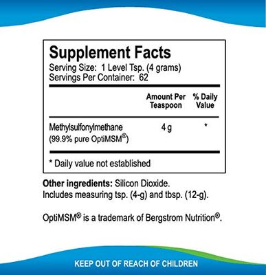 KALA HEALTH MSMPure Fine MSM Powder Crystals - Organic Sulfur for Joint Flexibility, Skin Appearance, and Hair &amp; Nail Support - 8.8 oz, USA Made, Distilled Flakes