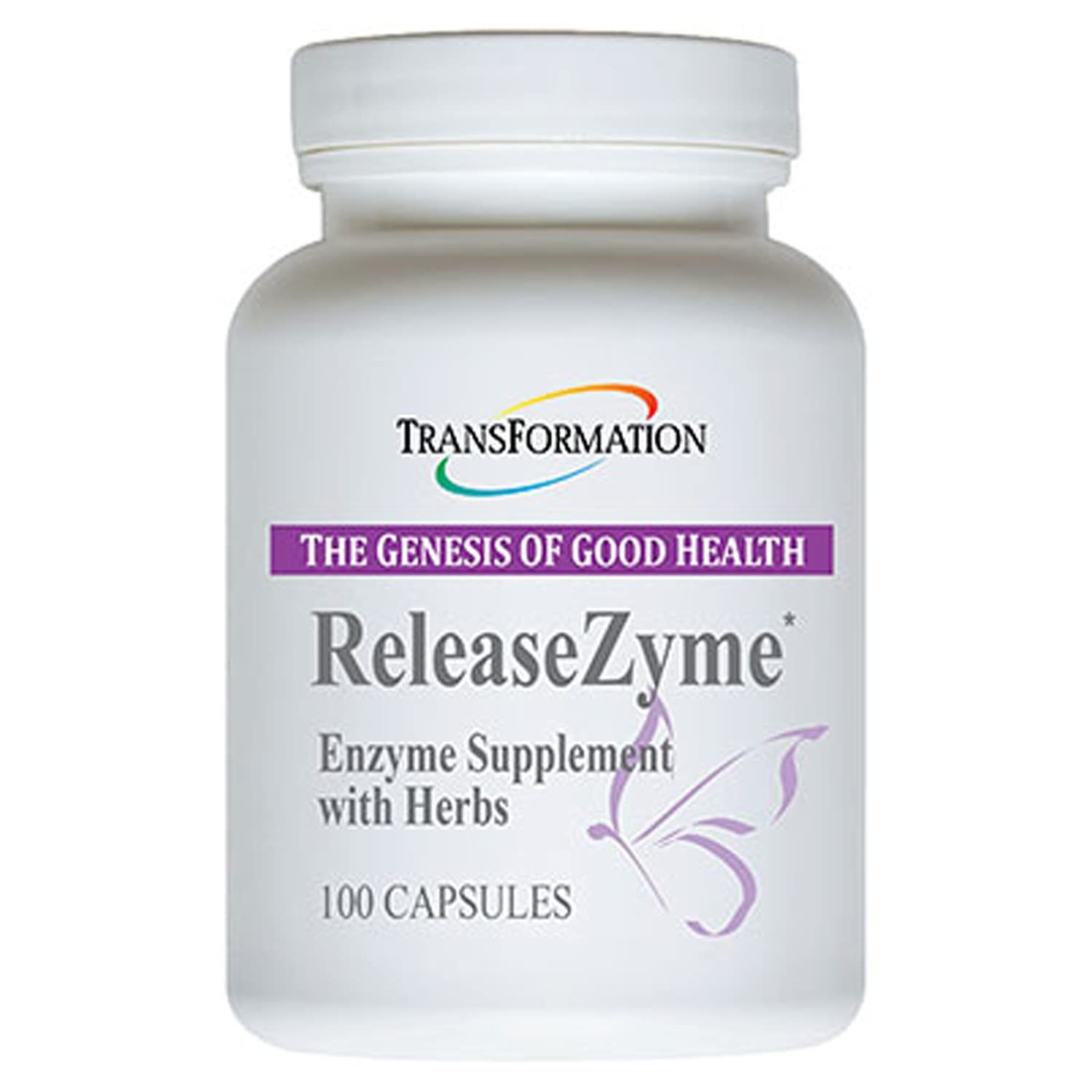 Transformation Enzymes ReleaseZyme Blend Supplement with Natural Herbs, #1 Practitioner Physician Recommended, Balanced Digestive Support, 100 Cap