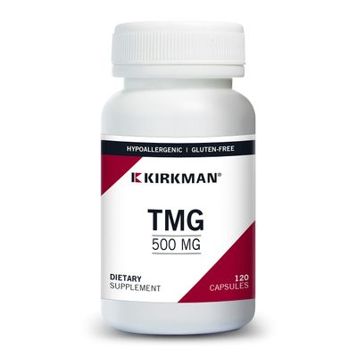 Kirkman TMG 500 mg - Hypoallergenic || 120 Vegetarian Capsules || Trimethylglycine || Gluten Free || Casein Free