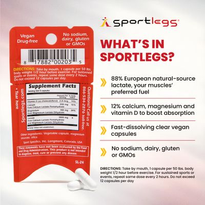 SPORTLEGS Fast Fitness Boost Pre Workout Lactic Acid Supplement, Sports Endurance Fuel - 5-Cap Packet, Trial Pack of 3