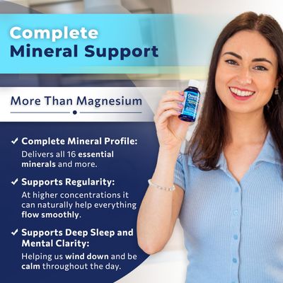 OmniBlue Ocean Minerals Liquid Magnesium (420mg) & 70+ Trace Minerals | Natural Remineralization for Muscle Wellness, Deep Sleep, Smooth Digestion, Heart Function | 2oz Bottle