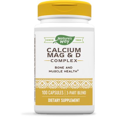 Nature&#39;s Way Calcium-Magnesium-Vitamin D Capsules, Supports Bone and Muscle Health*, 100 Capsules