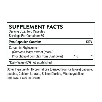 THORNE Curcumin Phytosome 1000 mg (Meriva) - Clinically Studied, High Absorption - Supports Healthy Inflammatory Response in Joints, Muscles, GI Tract, Liver, and Brain - 60 Capsules - 30 Servings