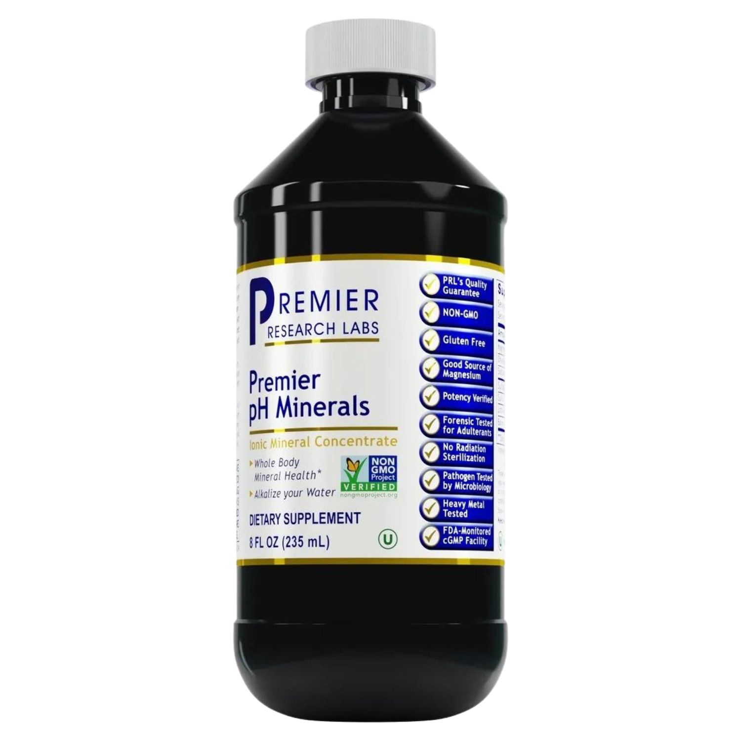 Premier Research Premier pH Minerals, Supports Whole Body Mineral Health, Broad Spectrum Liquid Concentrate from Utah&#39;s Great Salt Lake Minerals, 8 Oz (235 ml)
