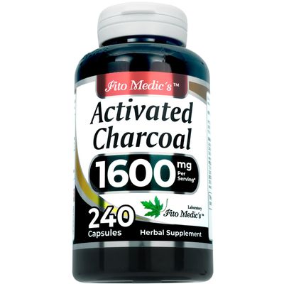 FITO MEDIC&#39;S Lab | Activated Charcoal Pills| 1600 mg per Serving | 240 Caps | Activated Charcoal | Charcoal Capsules| Charcoal Pills| Ultra high Absorption, s.