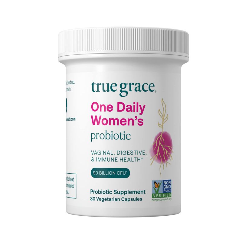True Grace One Daily Womens Probiotic - 30 Vegetarian Capsules - Digestive, Vaginal &amp; Immune Health - Organic, Gluten Free, Dairy Free, Soy Free