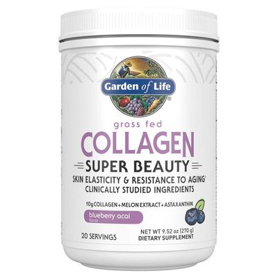 Garden of Life Grass Fed Collagen Super Beauty Powder - Blueberry Acai, 20 Servings, Collagen Powder for Women Skin Hair Nails Joints, Collagen Peptides Powder, Collagen Protein, Collagen Supplements
