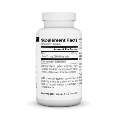 Source Naturals DMAE, Dimethylaminoethanol Bitartrate - Supports Mental Concentration - 200 Capsules
