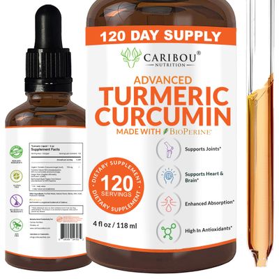 Liquid Turmeric Curcumin with Bioperine for Enhanced Absorption - Turmeric Curcumin Supplement for Joint Support - Turmeric Extract with Black Pepper - 2 Month Supply - 4oz