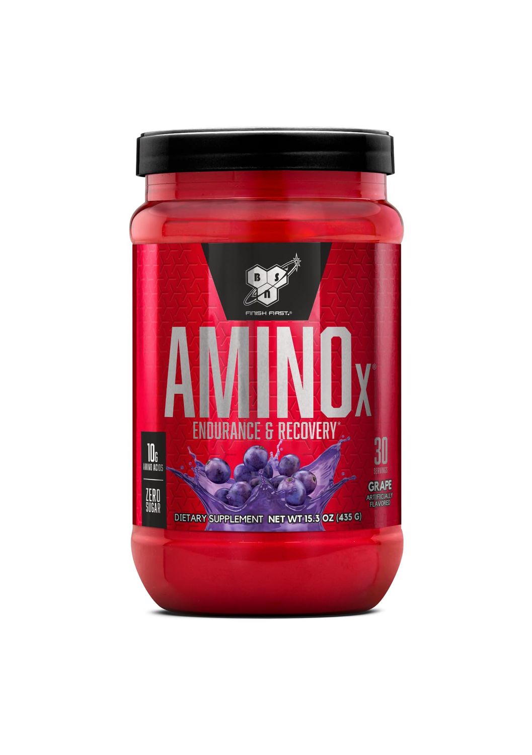 BSN Amino X Muscle Recovery &amp; Endurance Powder with BCAAs, Intra Workout Support, 10 Grams of Amino Acids, Keto Friendly, Caffeine Free, Flavor: Grape, 30 Servings (Packaging May Vary)