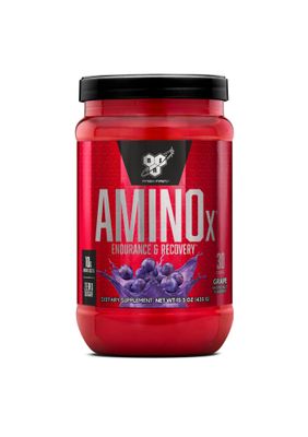 BSN Amino X Muscle Recovery &amp; Endurance Powder with BCAAs, Intra Workout Support, 10 Grams of Amino Acids, Keto Friendly, Caffeine Free, Flavor: Grape, 30 Servings (Packaging May Vary)