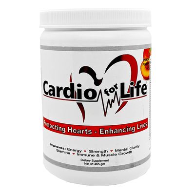 Health Guardian Cardio for Life - L-Arginine Powder 16oz. - Natural Nitric Oxide Supplement - Peach