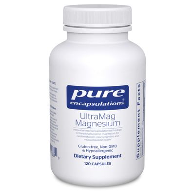 Pure Encapsulations UltraMag Magnesium - Superior Absorption - Bone &amp; Muscle Support* - Essential Minerals Supplement - Vegan &amp; Non-GMO - 120 Capsules
