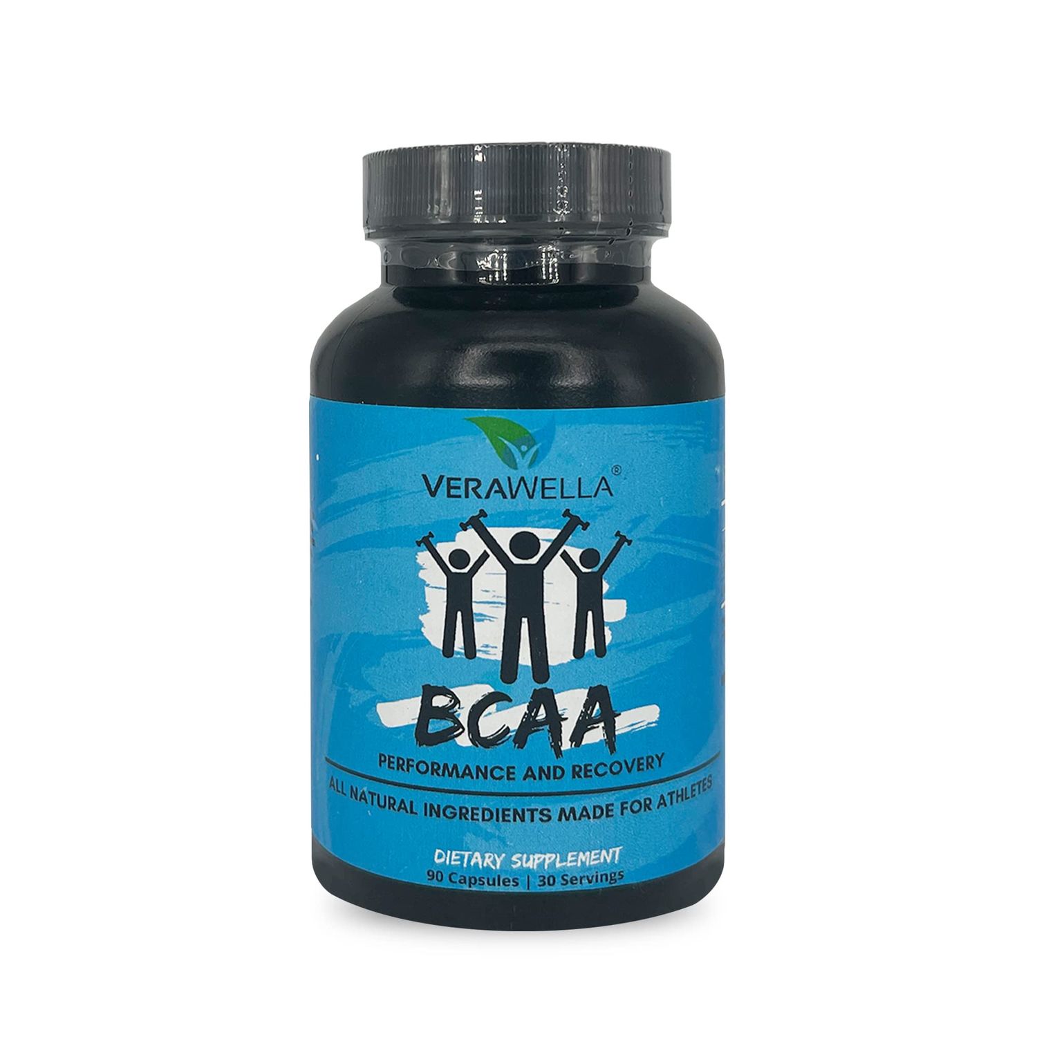 VeraWella - 2:1:1 BCAA, Branched-Chain Amino Acids for Protein Synthesis, BCAA Pre Workout &amp; Post Workout Support, Muscle Builder, 180 Capsules (60 Servings)