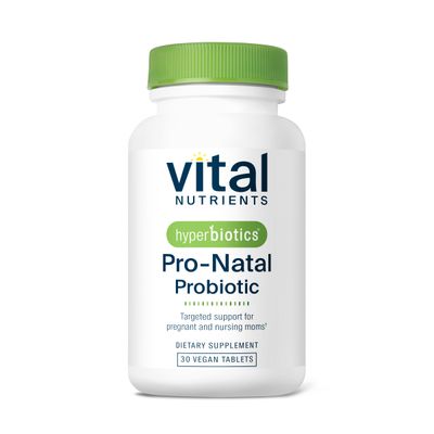 Hyperbiotics Vital Nutrients Pro-Natal Probiotic (Pro-Mom) | Prenatal Probiotic | Support for Occasional Nausea, Bloating, and Gas | Non-GMO | Shelf-Stable | Gluten, Dairy, Soy Free | 30 Tabletst